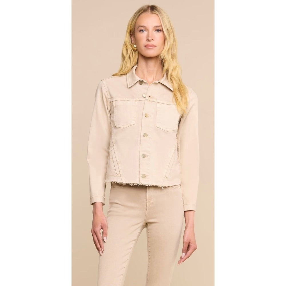 L'Agence Janelle Stretch Denim Jean Jacket Biscuit Small